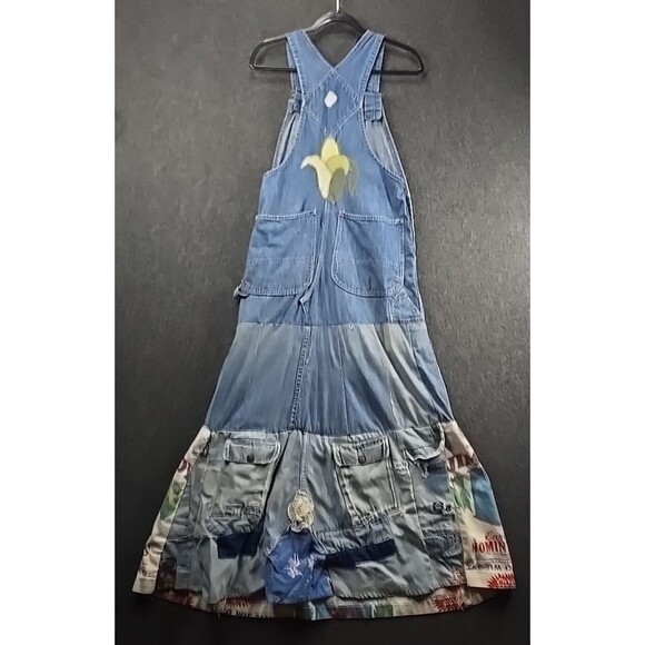 Big Mac Pieced Denim Jumper Bib Overall Dress - Picture 11 of 12